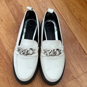 Loro Piana Cream Loafers with Silver Accent